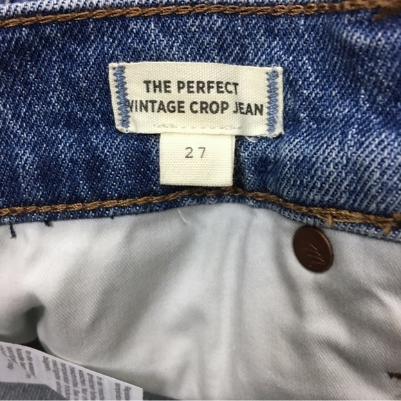 MADEWELL The Perfect Vintage Crop Jean High Waist Distressed Raw Hem Size 27 - Picture 9 of 12